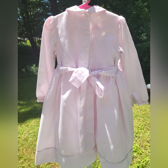 Sarah Louise Girl's British Pink Dress with Full Smocking and Hand Embroidery - Picture 5 of 10